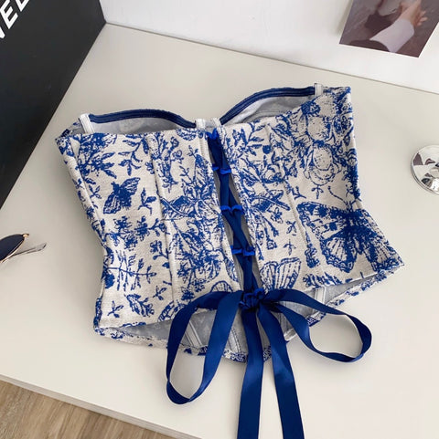 Courtly Jacquard Patchwork Fishbone Top