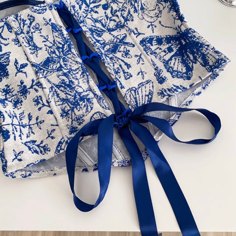 Courtly Jacquard Patchwork Fishbone Top