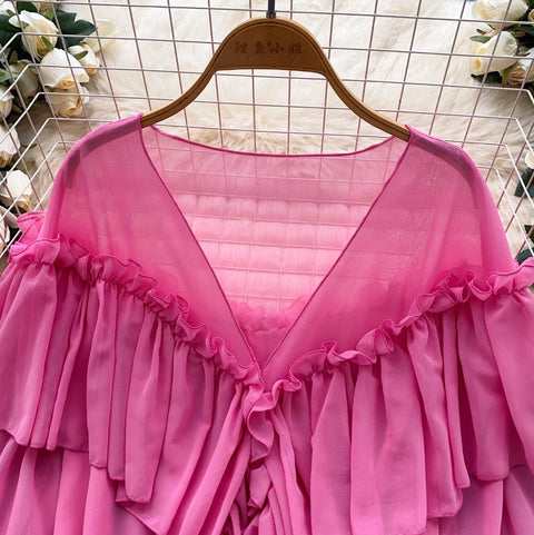 Fairy Ruffled Chiffon Loose Shirt