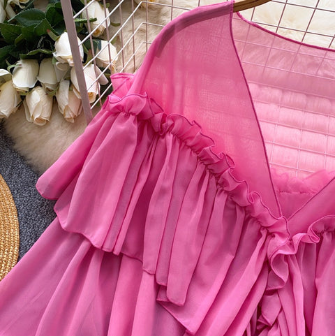 Fairy Ruffled Chiffon Loose Shirt