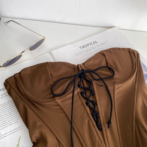 Irregular Design Sleeveless Fishbone Top