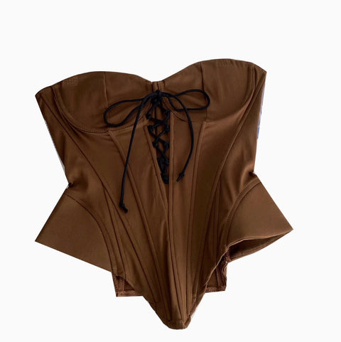 Irregular Design Sleeveless Fishbone Top