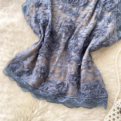 Delicate Sleeveless Embroidered Lace Top