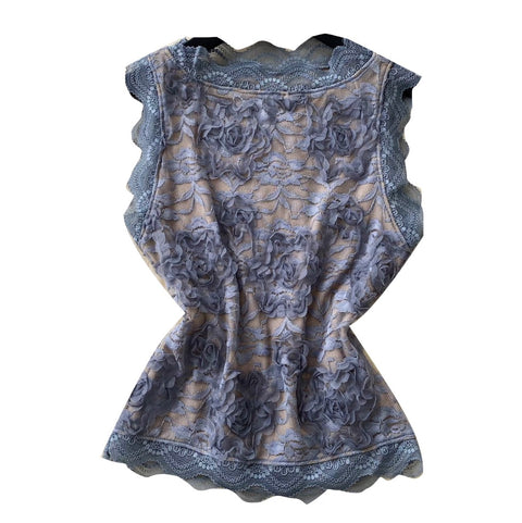 Delicate Sleeveless Embroidered Lace Top