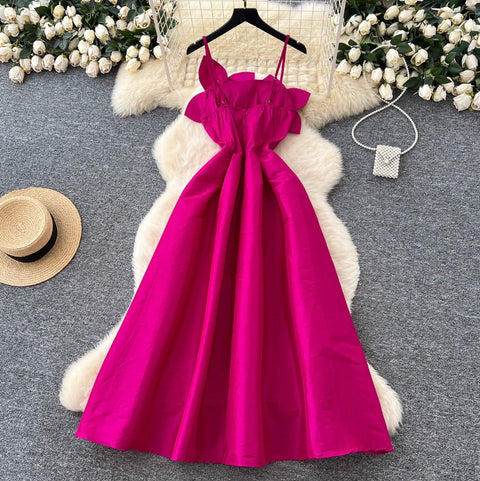 French Style Flower 3D Slip Dress