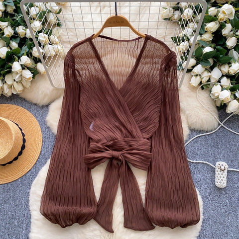 Simple Design Cross V-neck Shirt