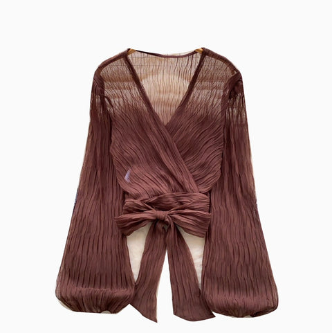 Simple Design Cross V-neck Shirt