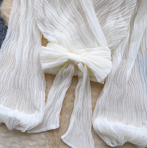 Simple Design Cross V-neck Shirt