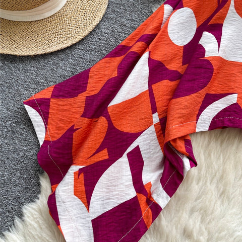 Niche Deep V-neck Printed Shirt