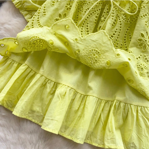 Korean Style Hollowed Crochet Shirt