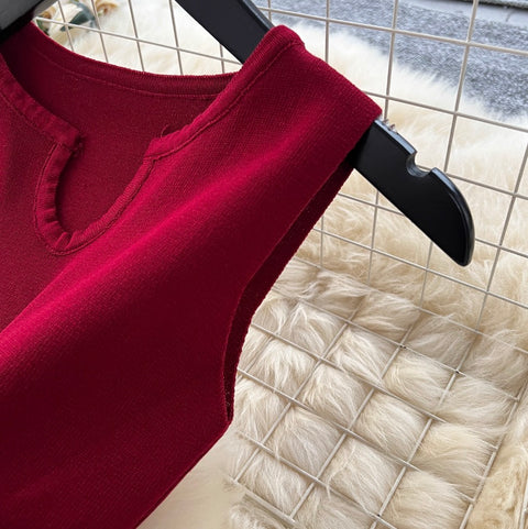 High-end Knit Patchwork Mesh Dress