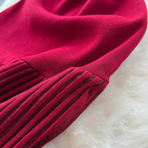 High-end Knit Patchwork Mesh Dress