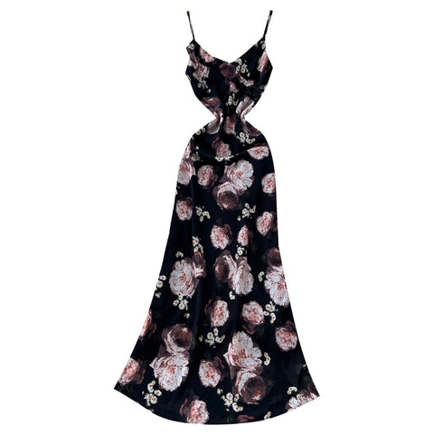 French Style Floral Printed Slip Dress