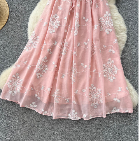 Fairy Embroidered Flared Sleeve Dress