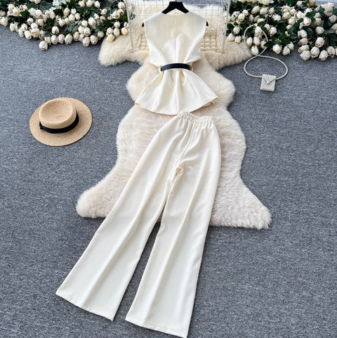 High-end Suit Vest & Trousers OL 2Pcs