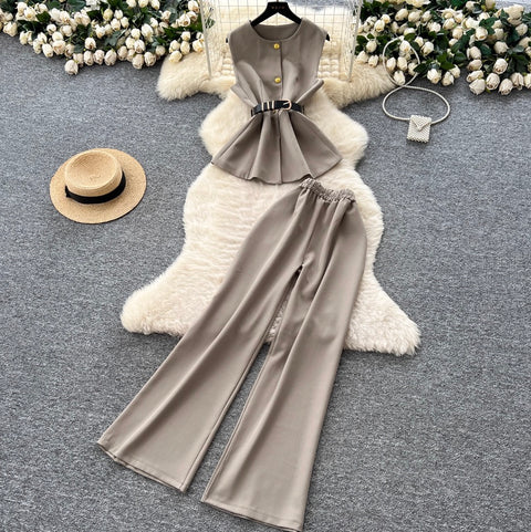 High-end Suit Vest & Trousers OL 2Pcs