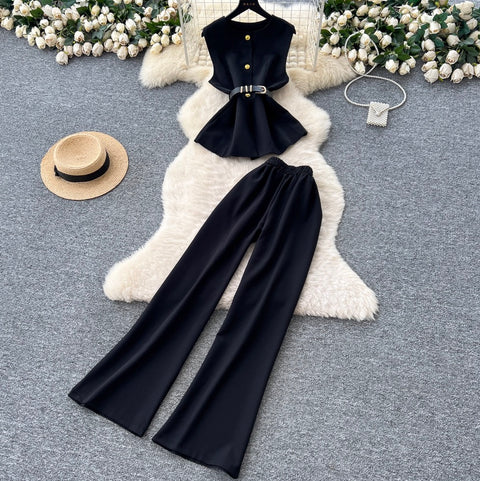 High-end Suit Vest & Trousers OL 2Pcs