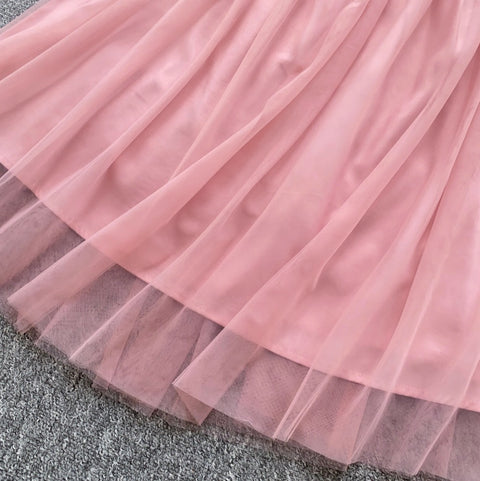 High-end Sequined Patchwork Mesh Dress