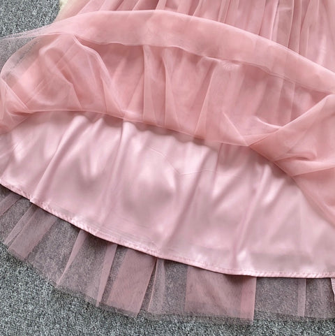 High-end Sequined Patchwork Mesh Dress