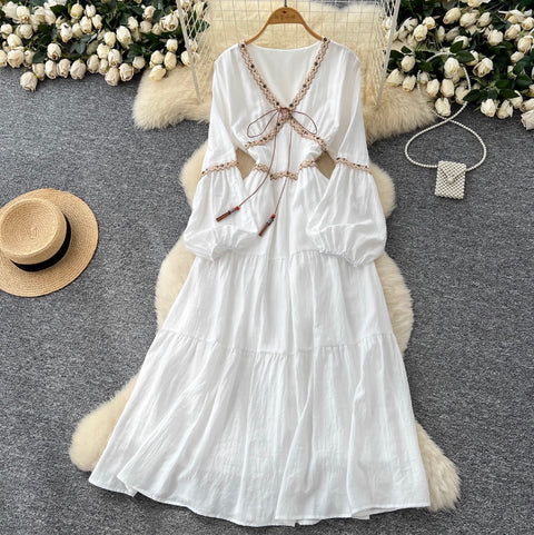Bohemian Style Fringed Embroidery Dress
