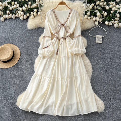 Bohemian Style Fringed Embroidery Dress