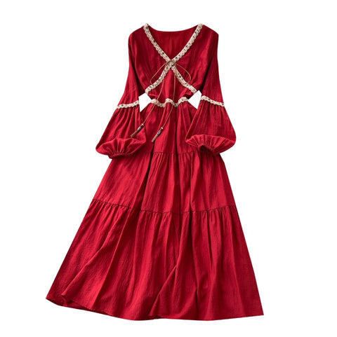 Bohemian Style Fringed Embroidery Dress