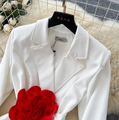 High-end 3d Flower OL Blazer