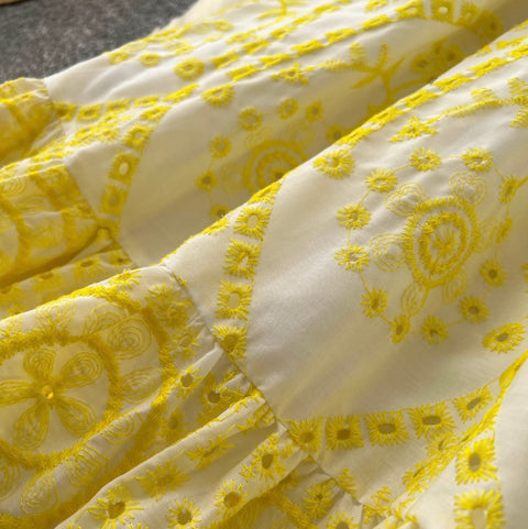 Off-shoulder Ruffled Embroidered Slip Dress