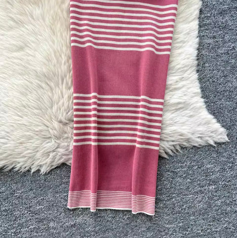 Striped Cardigan & Slip Dress 2Pcs