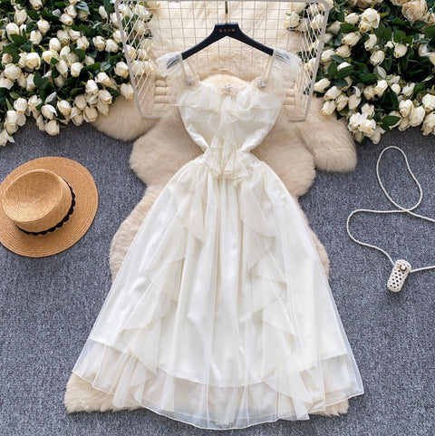 French Style Floral Chiffon Dress