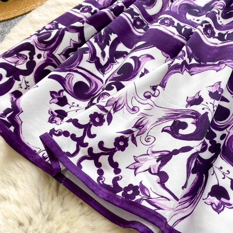 Camisole & Pleated Skirt Printed 2Pcs