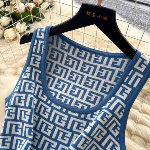Niche Maze Printed Knitted Dress