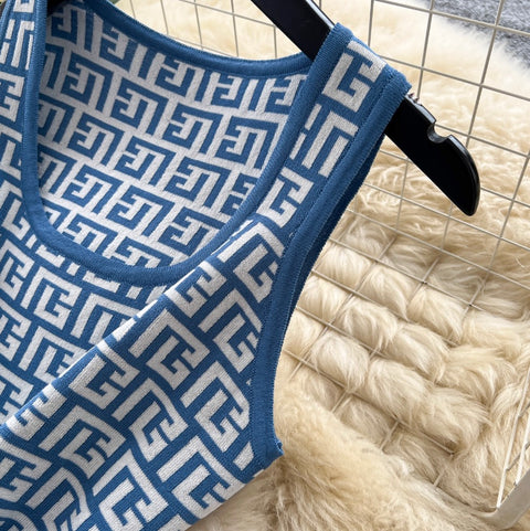Niche Maze Printed Knitted Dress