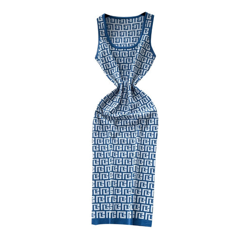 Niche Maze Printed Knitted Dress