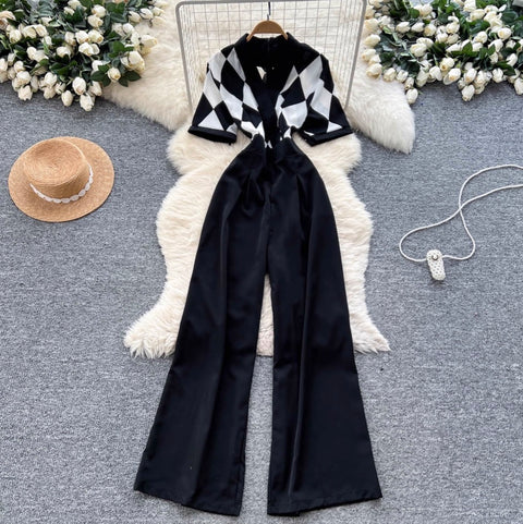 Casual V-neck Floral Printed Jumpsuit