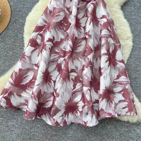 Floral Mesh Patchwork Shirt Dress