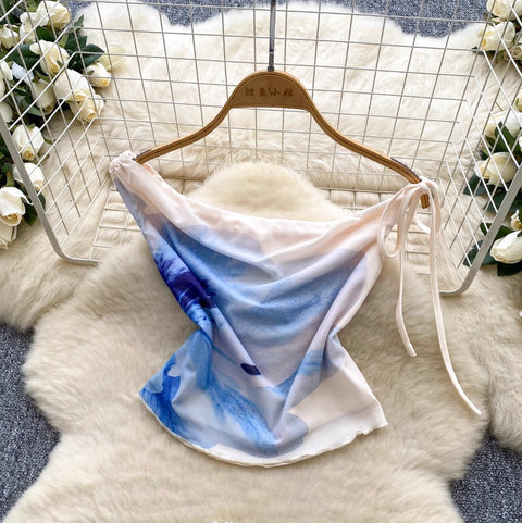 Draped Neckline Top & Fishtail Skirt 2Pcs