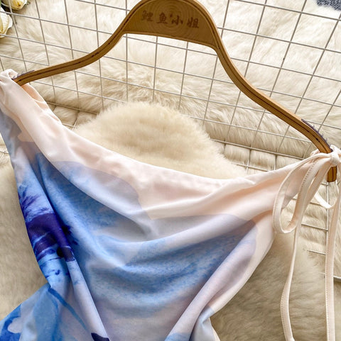 Draped Neckline Top & Fishtail Skirt 2Pcs