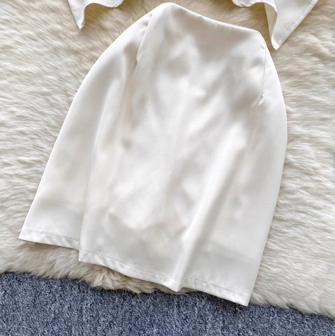 Satin Sleeveless Top & Skirt 2Pcs