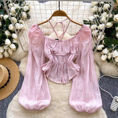Sweetie Lace-up Chiffon Shirt