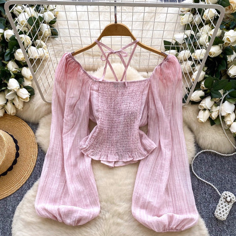 Sweetie Lace-up Chiffon Shirt