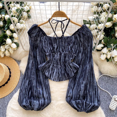 Sweetie Lace-up Chiffon Shirt