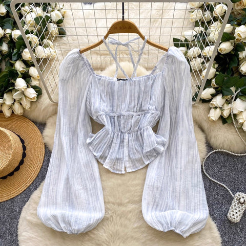 Sweetie Lace-up Chiffon Shirt