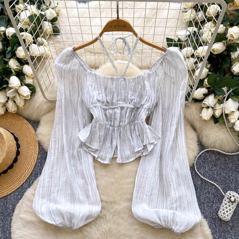 Sweetie Lace-up Chiffon Shirt