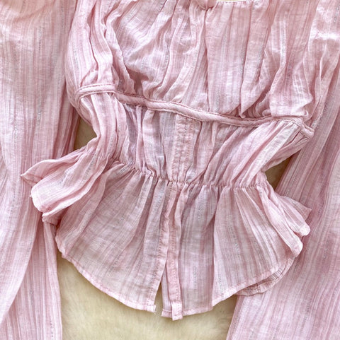 Sweetie Lace-up Chiffon Shirt