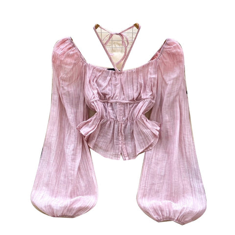Sweetie Lace-up Chiffon Shirt