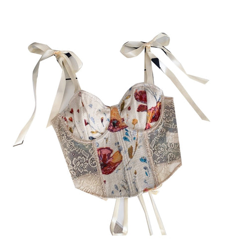 Floral Patchwork Girdle Fishbone Camisole