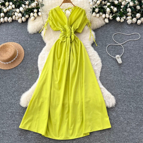 French Style Lace-up 3D Dress