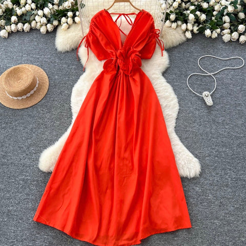 French Style Lace-up 3D Dress
