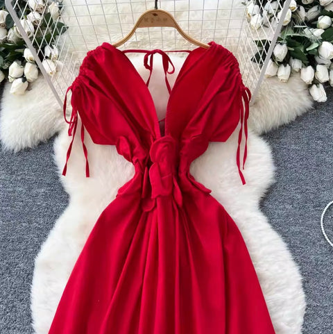 French Style Lace-up 3D Dress